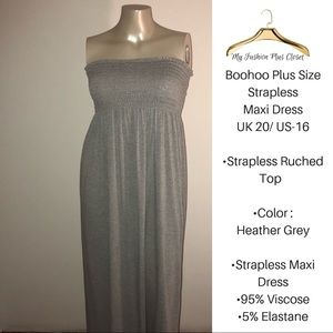Boohoo Plus Size Ruched Sleeveless Maxi Dress